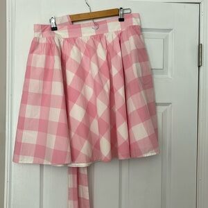 Gingham pink and white Lauren James a line skirt